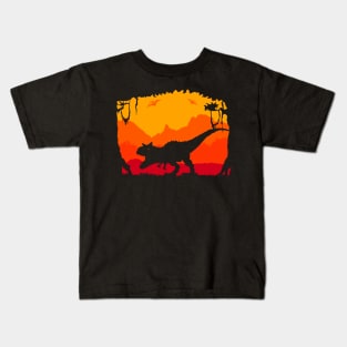 Carnotaurus Sunset Kids T-Shirt